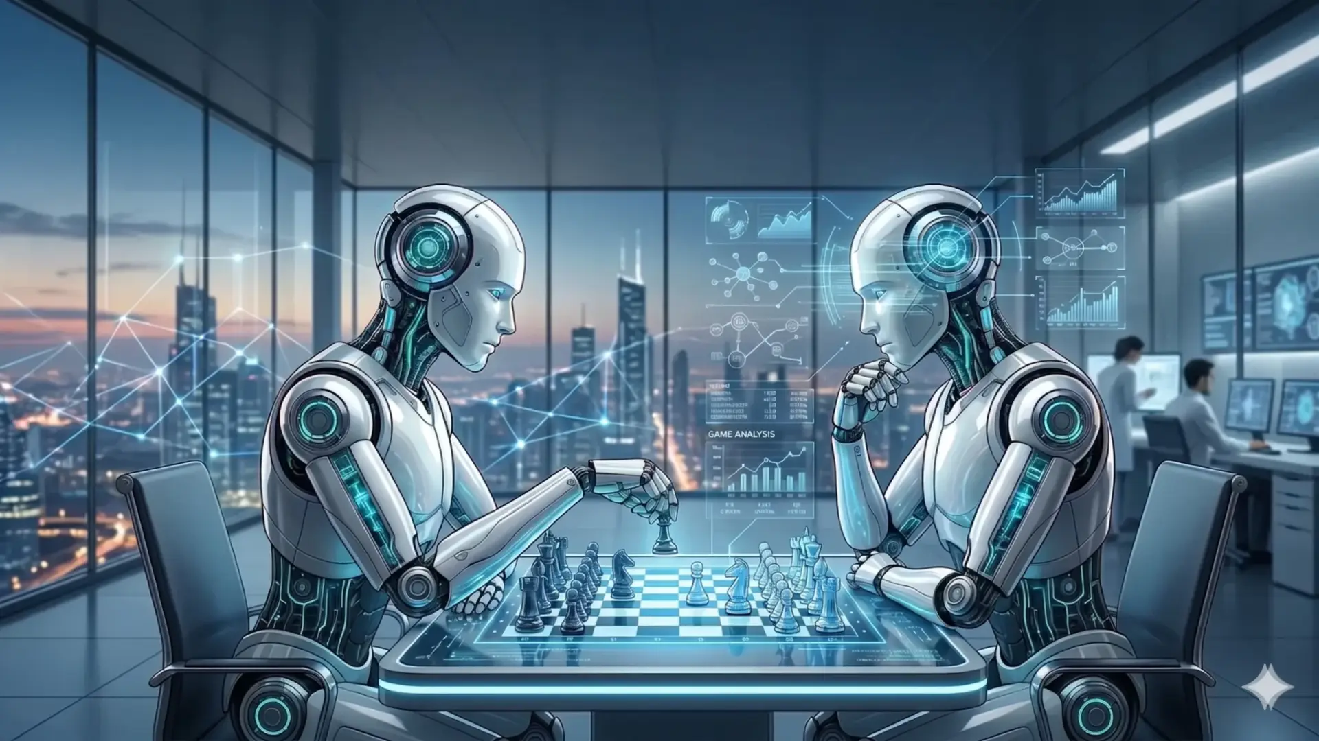 Two AI Agents playing chess with each other.